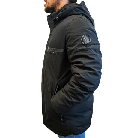 Uzspace Campera Winter C/capucha Bolsillos Abrigo Negro