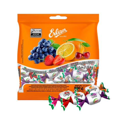 Caramelo duro relleno frutal Erlan 500g Caramelo duro relleno frutal Erlan 500g