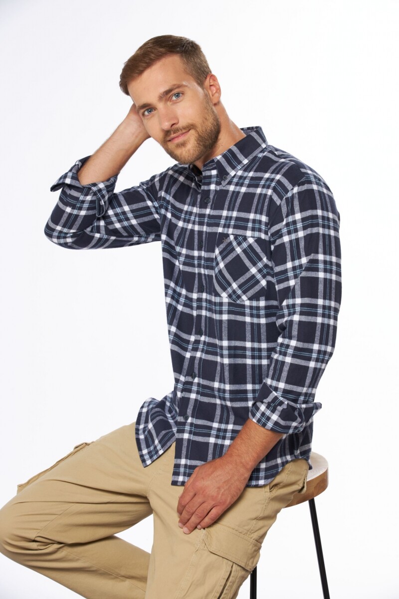 CAMISA LEÑADORA CUADROS - Azul 