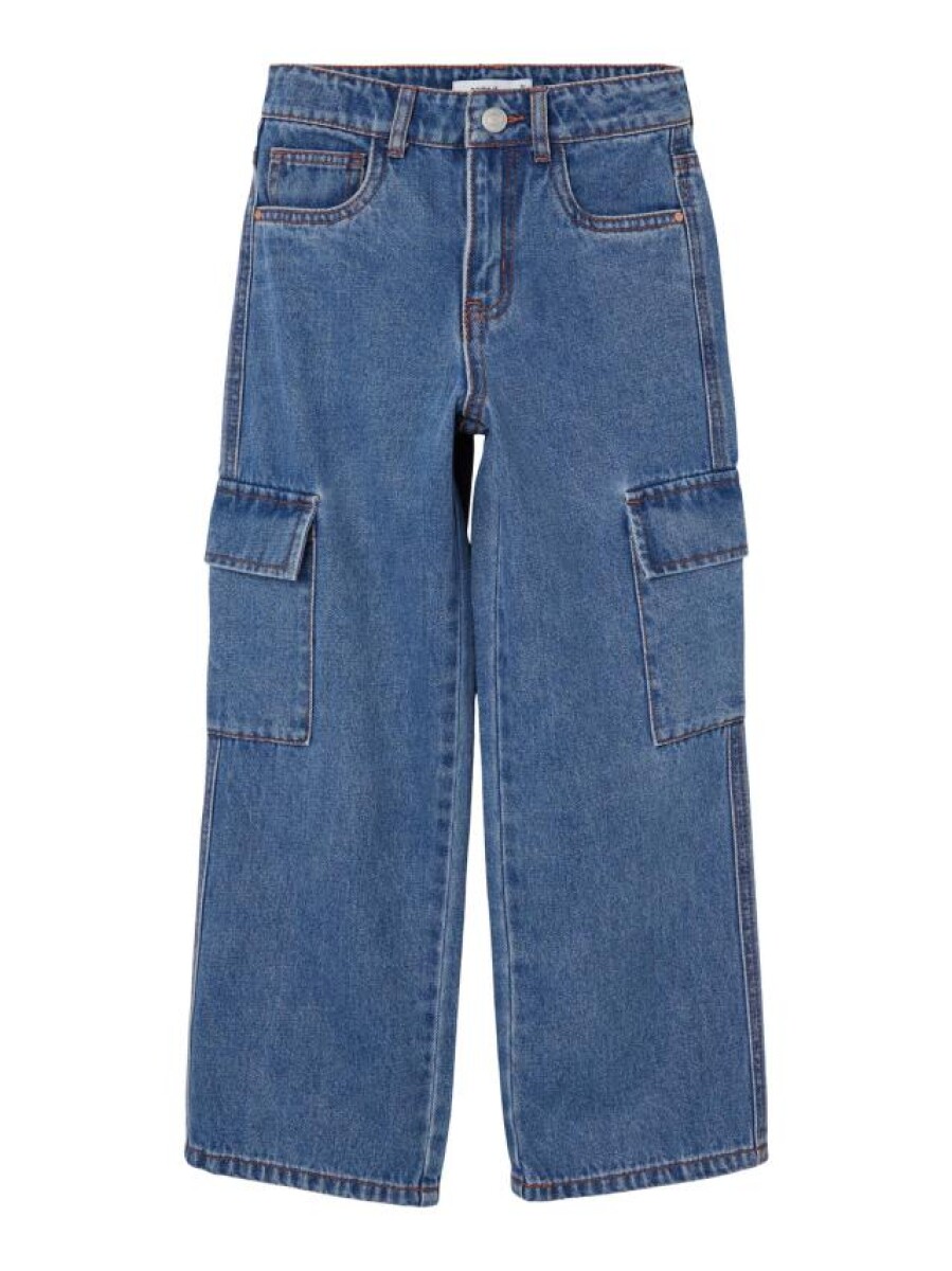 Jean Cargo Rose - Medium Blue Denim 