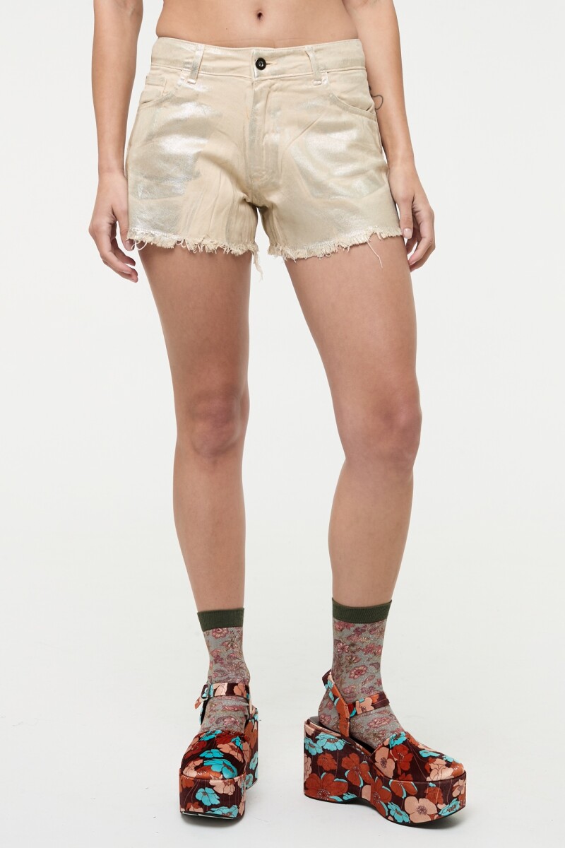 SHORT DENIM Plata