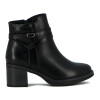 Darkness Bota De Dama Caña Baja Taco Cuadrado Dos Tiras - Negro Negro