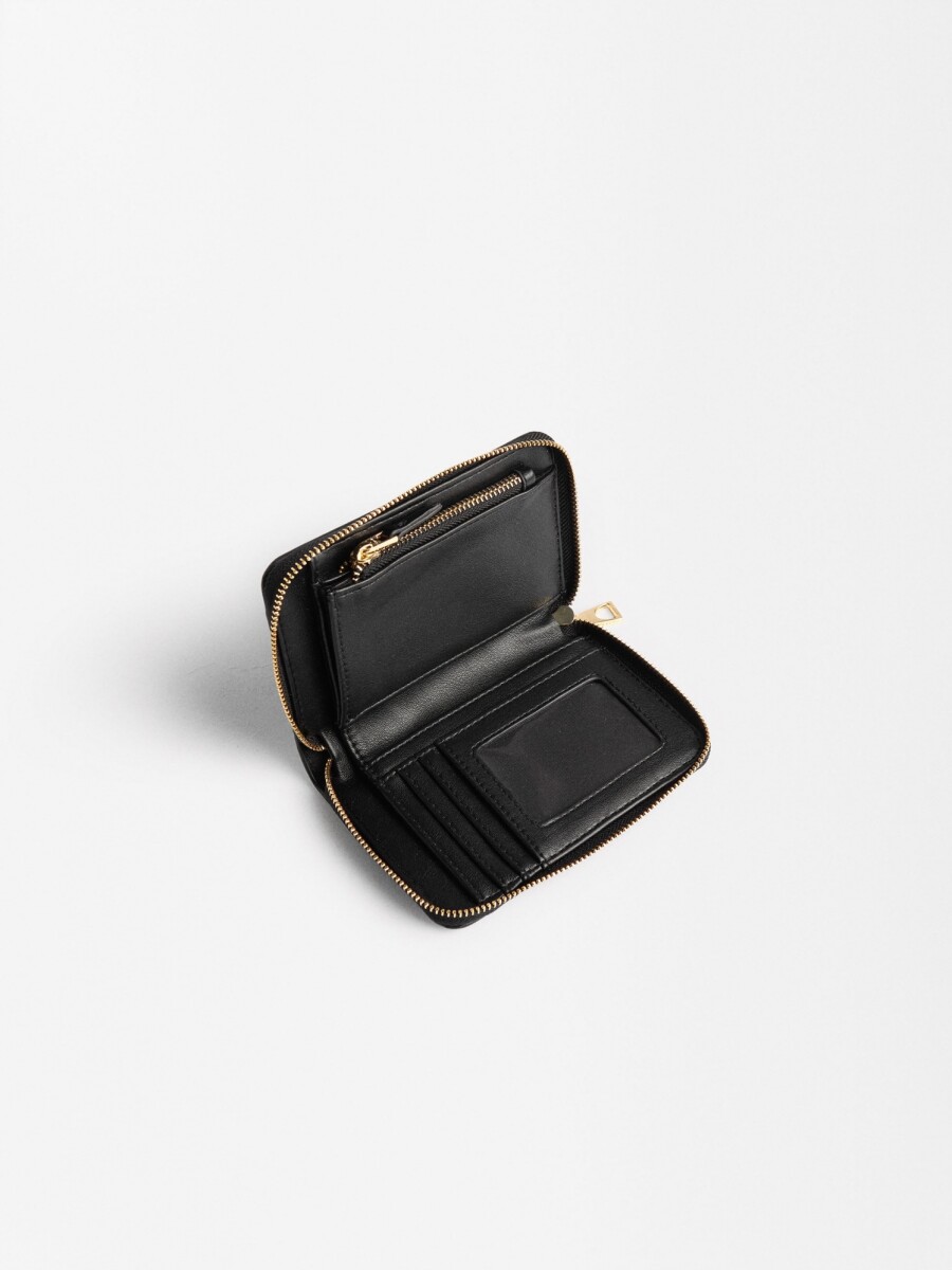 Cartera Básica Con Textura negro