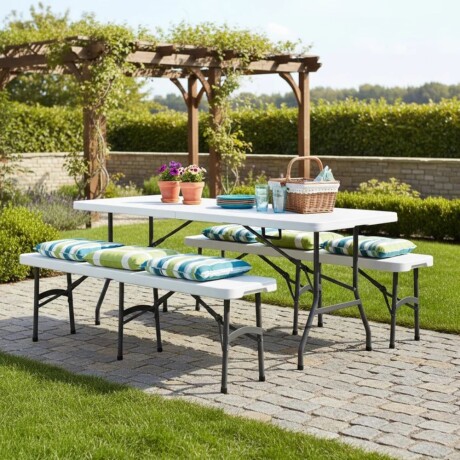 MESA PLEGABLE GARDEN 180 X 75 X 74 TIPO MALETA MESA PLEGABLE GARDEN 180 X 75 X 74 TIPO MALETA