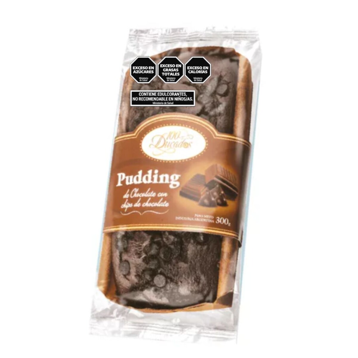 BUDIN 100 DUCADOS 300G CHOCOLATE C/CHISPAS