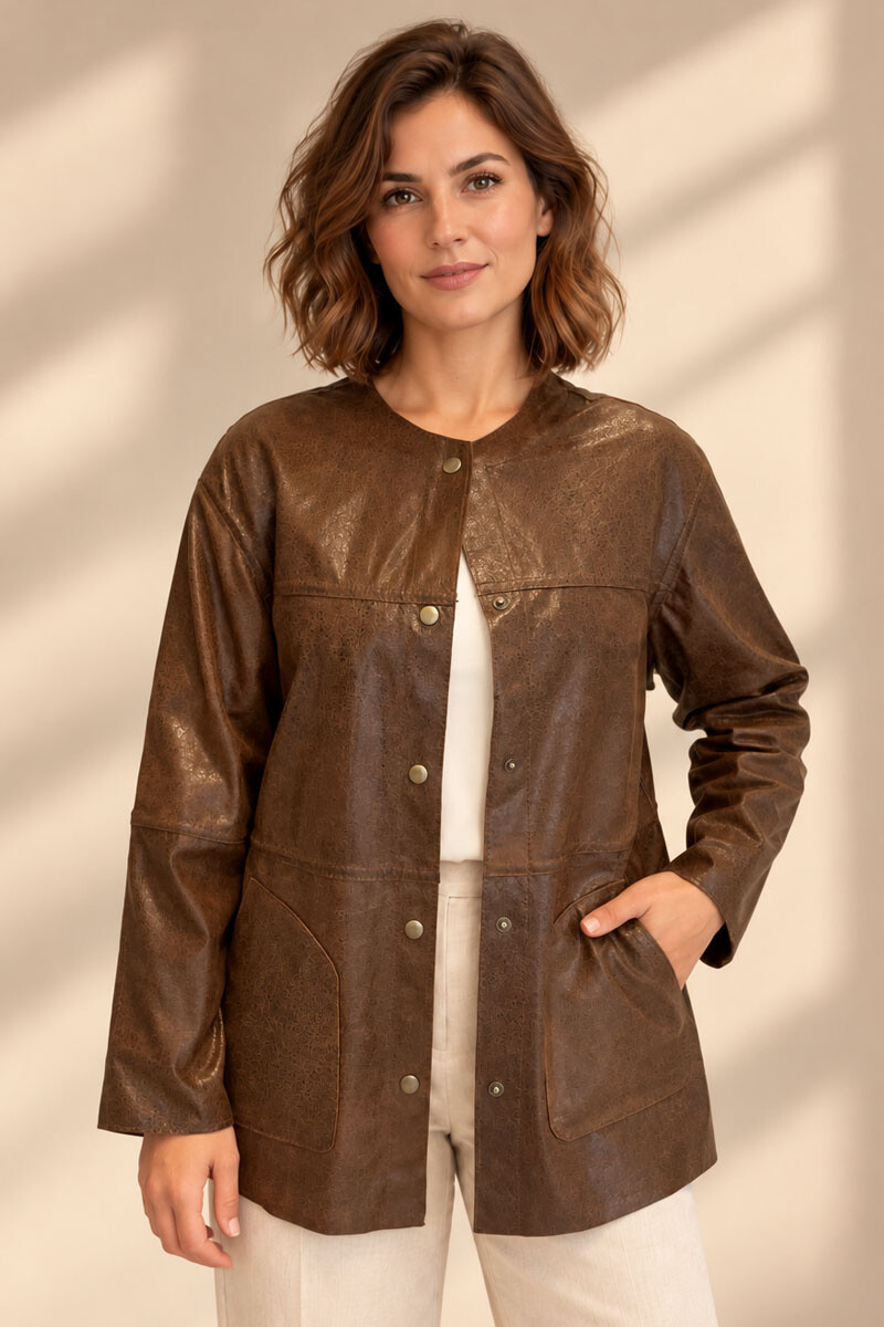 Camisa megan - Marron brillo reversible 