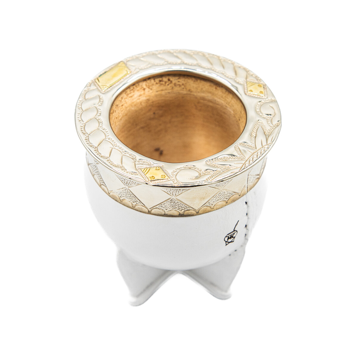 MADE IN URUGUAY MATE IMPERIAL ALPACA Y BRONCE 3.0 - BLANCO 
