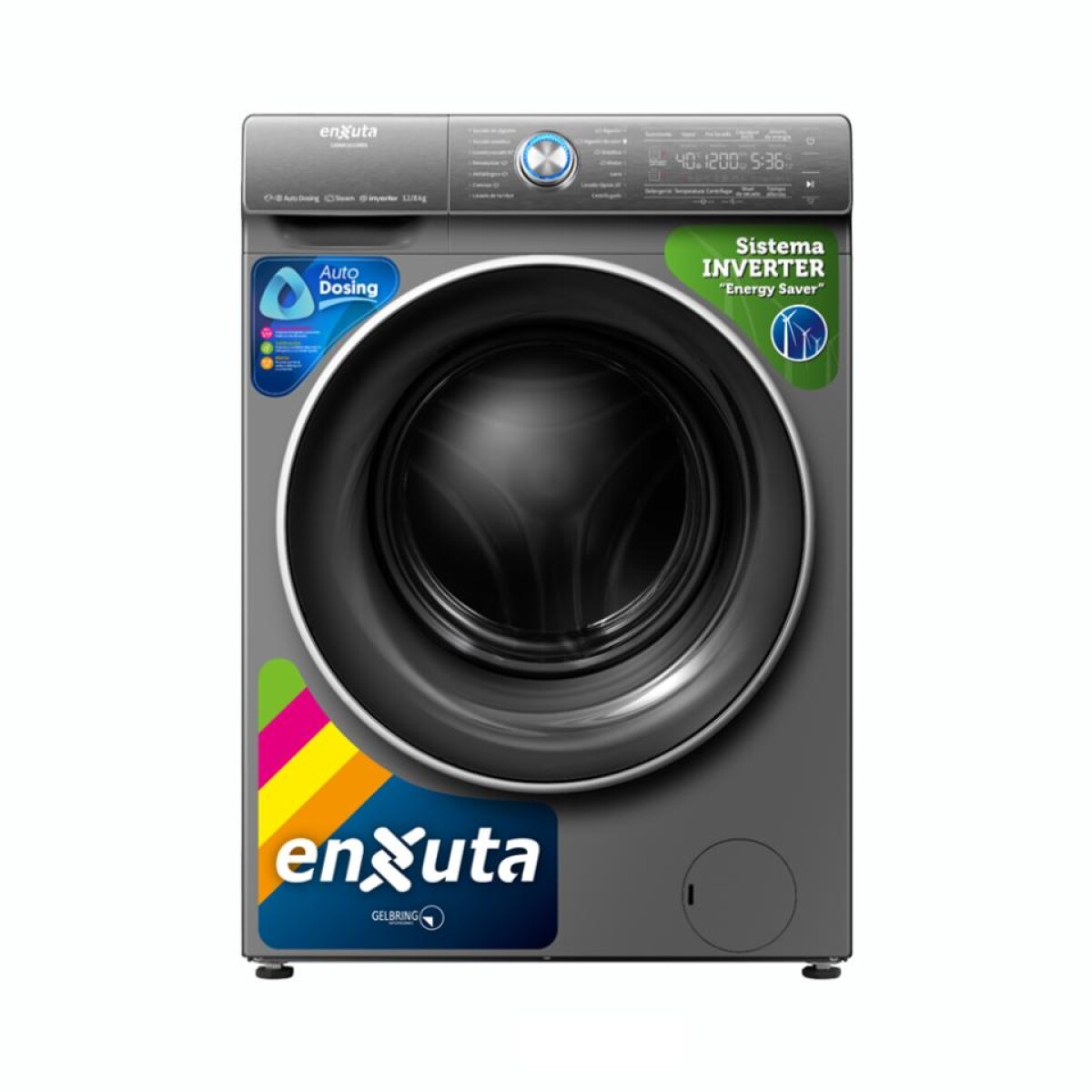 Lavasecarropas ENXUTA LSENX161280S Carga Frontal Capacidad 12/8 Kg 