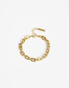 Pulseras Flexibles Metal Pulsera De Eslabones Bold Acero - Dorado