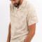 Camisa m/c estampada beige