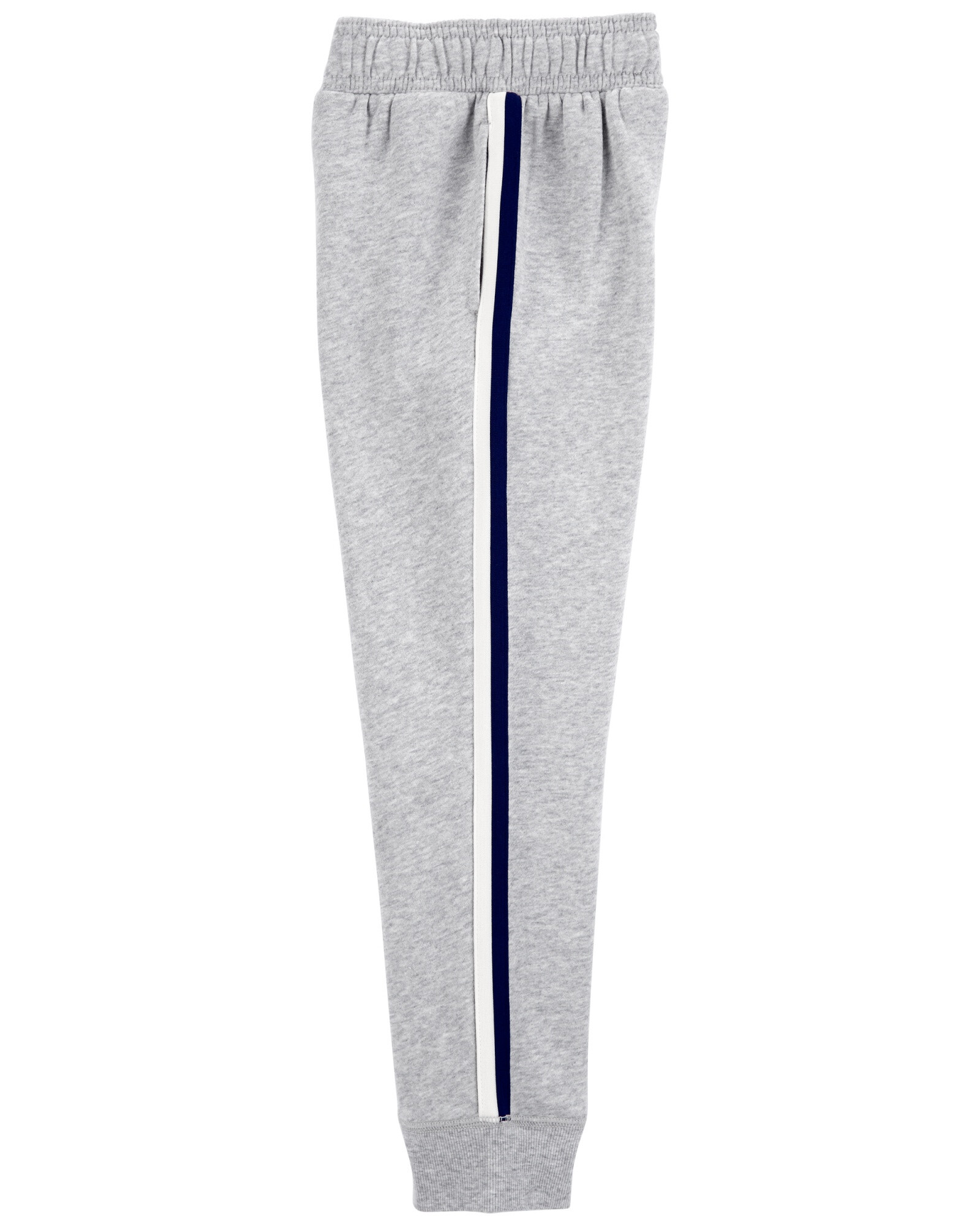 Pantalón de algodón, con franja lateral, gris. Talles 6-8 Sin color
