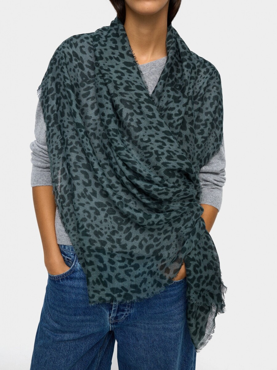 Pañuelo Estampado Con Lino multicolor