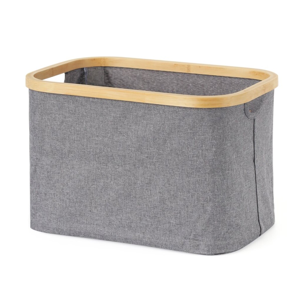 ORGANIZADOR BORDE MADERA 38X26X25CM EXT TELA GRIS 