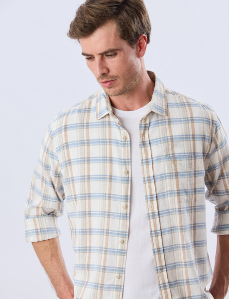 CAMISA CUADROS DE LINO Verde