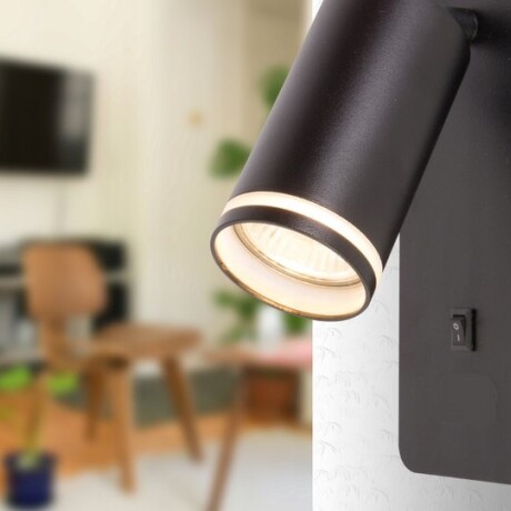 Spot Orientable Para Adosar En Pared 1 Luz Con Llave Negro