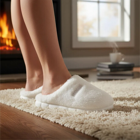 Pantufla De Felpa Peluche sintético Antideslizante Unisex Natural