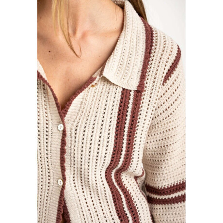 Camisa Crochet Rayada Nacar