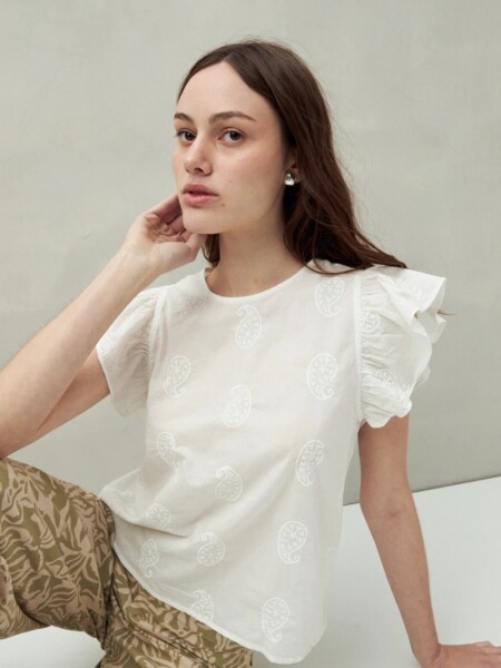 BLUZA D.CASSIN MACEDONIA BLANCO