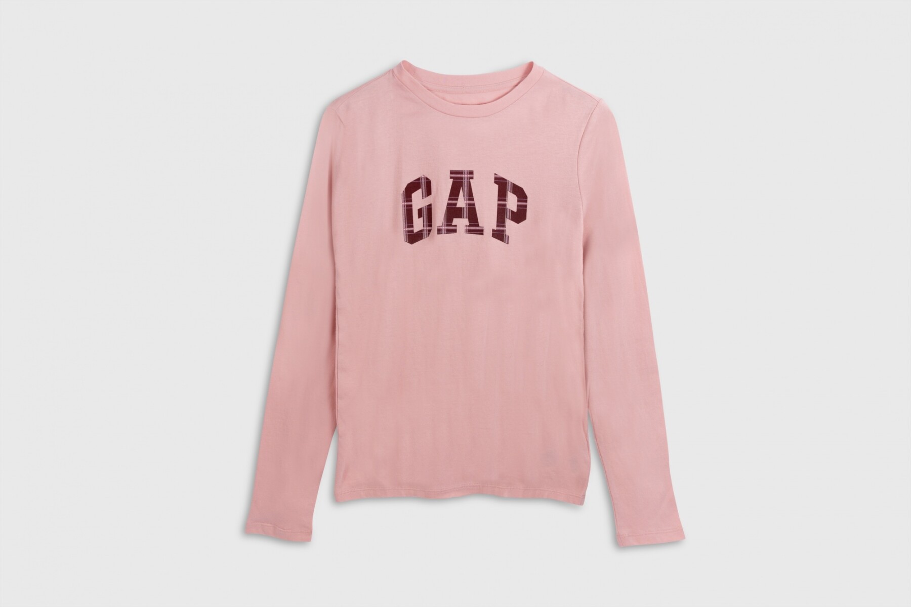 Remera Logo Gap Manga Larga Mujer - Pink Standard 