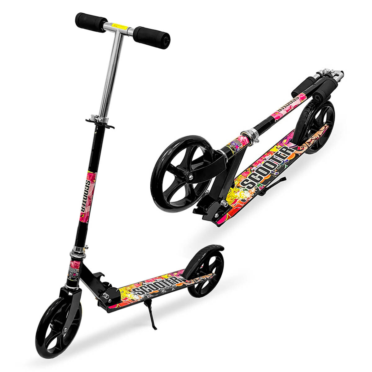 Monopatin Scooter Plegable Rueda Grande 200 Mm - Rosa 