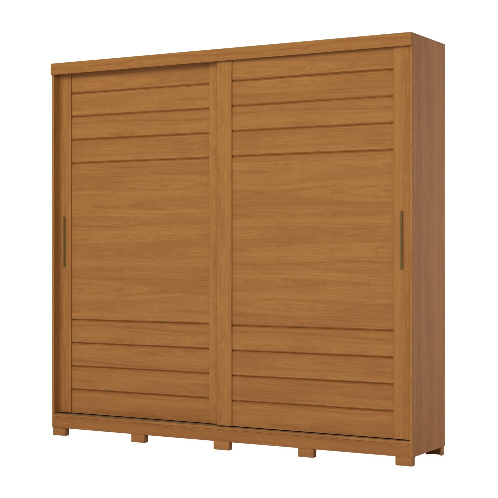 ROPERO CAYMAN 2 PUERTAS 6 CAJONES INTERNOS GUARDARROPA CLOSET ARMARIO 100% MDF COLOR MADERA