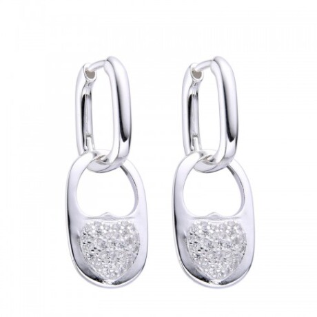 Par de aros de plata 925 con circonias. Par de aros de plata 925 con circonias.