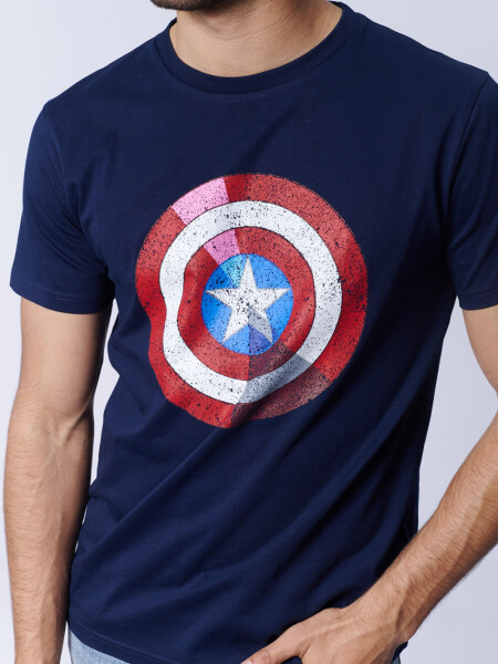 Remera Capitán América Azul Marino