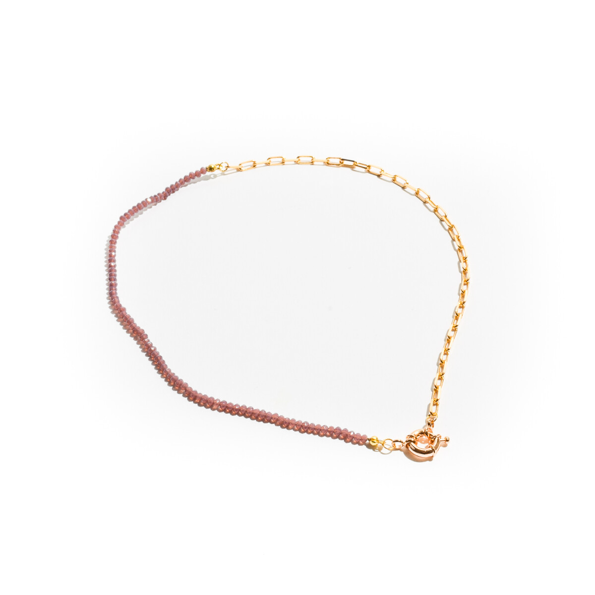 Collar bronce con rosado 