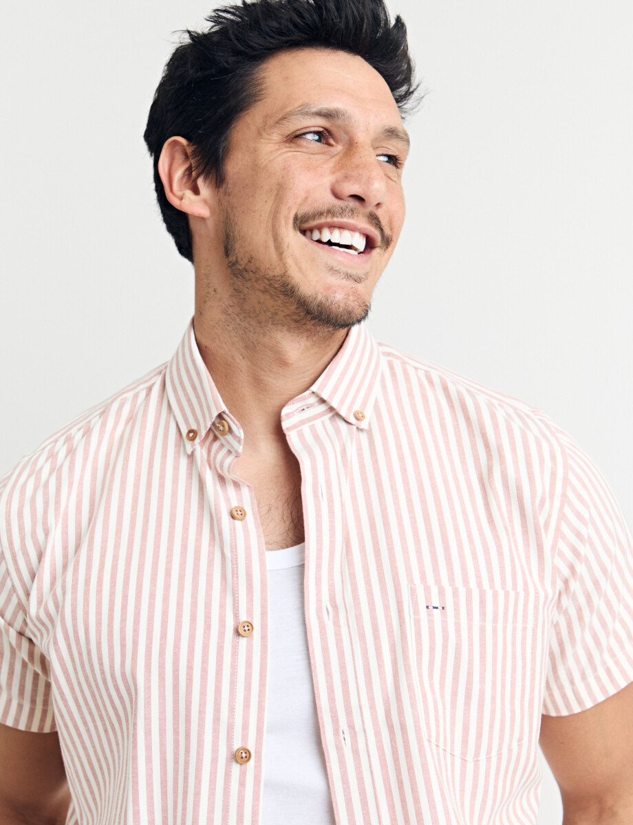 012672 CAMISA HARRINGTON LABEL Rojo/blanco