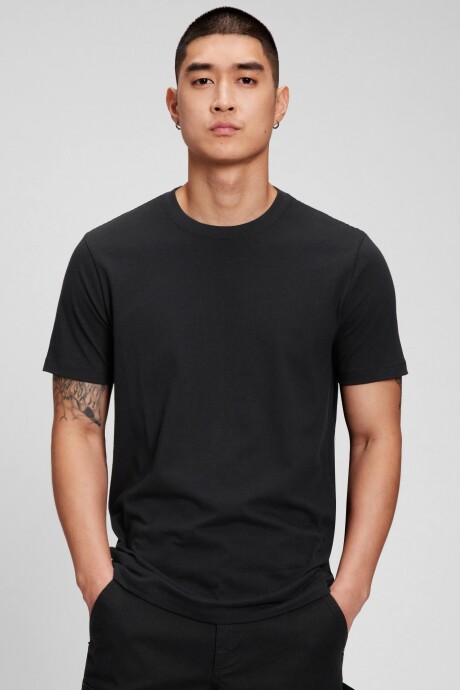 Remera Bàsica Manga Corta Hombre Black 200