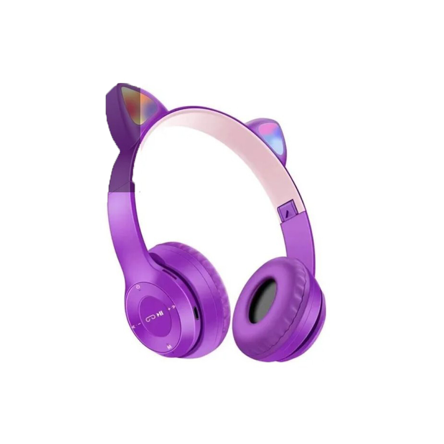 BT029C RGB Modos duales Oreja de gato Auriculares inalámbricos Bluetooth ( Rosa)