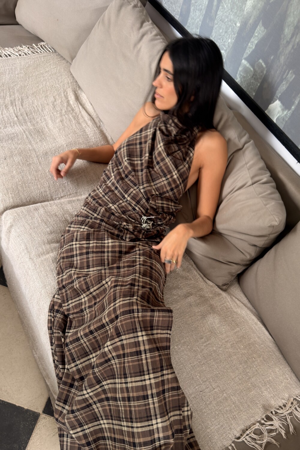 Scottish Dress Chocolate / Beige
