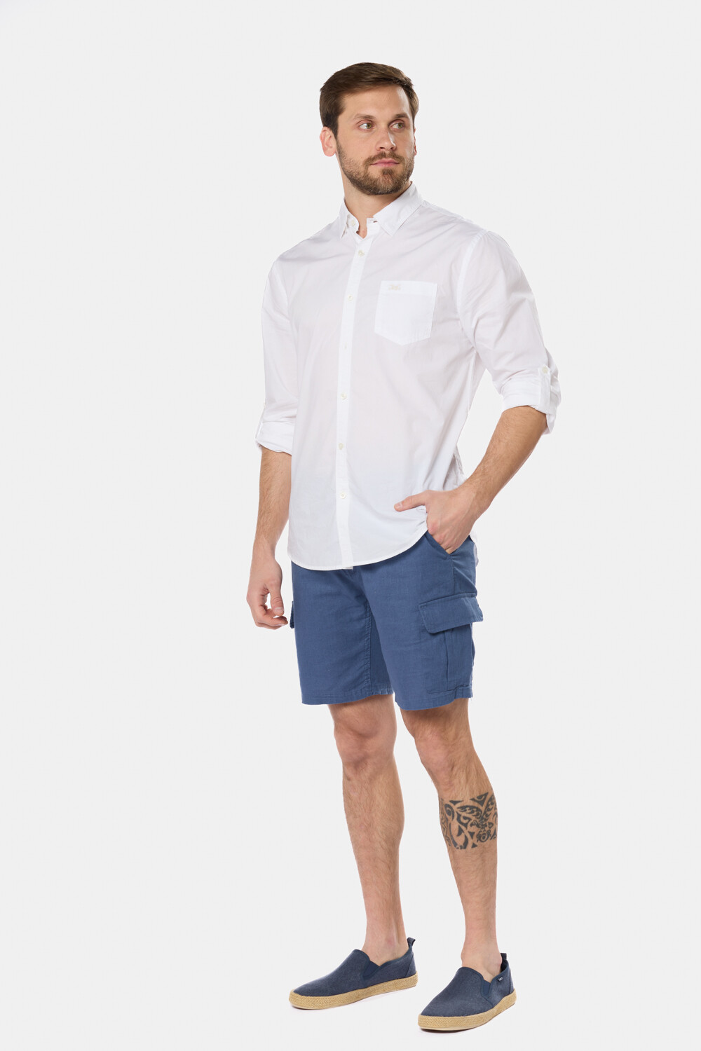 BERMUDA CARGO DE LINO Piedra