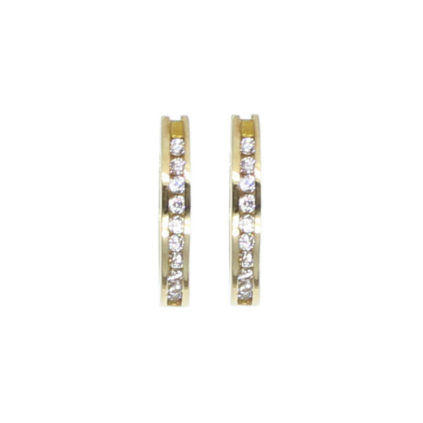 Caravanas, aros de oro 18k con circonias N8188 Caravanas, aros de oro 18k con circonias N8188