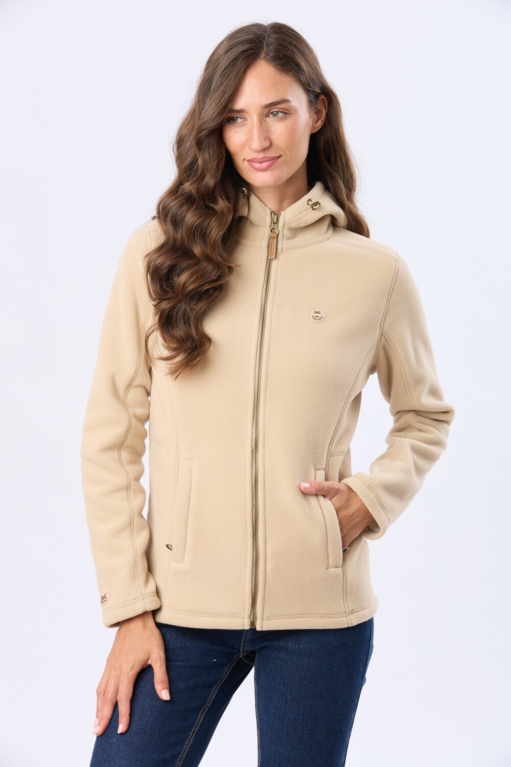 CAMPERA POLAR CON CAPUCHA Beige