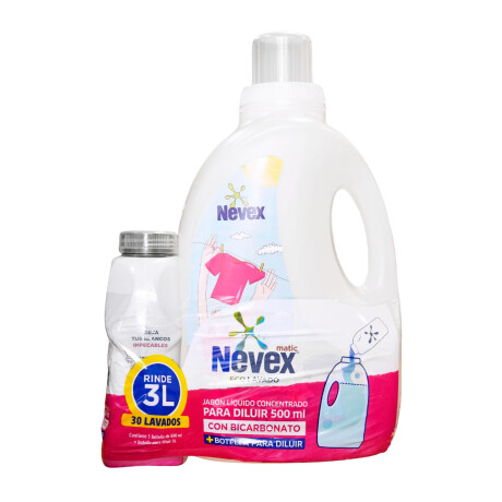 DETERGENTE LIQUIDO P/ROPA NEVEX 500 ML P/DILUIR BICARBONATO+BOTELLA DETERGENTE LIQUIDO P/ROPA NEVEX 500 ML P/DILUIR BICARBONATO+BOTELLA