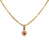 Dije Corazón-Oro bajo-Piedra Rubí y Zirconia-CP8549 conpiedra
