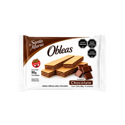 Obleas de Chocolate Sin Gluten 90g Santa María Obleas Chocolate S/g Santa Mar