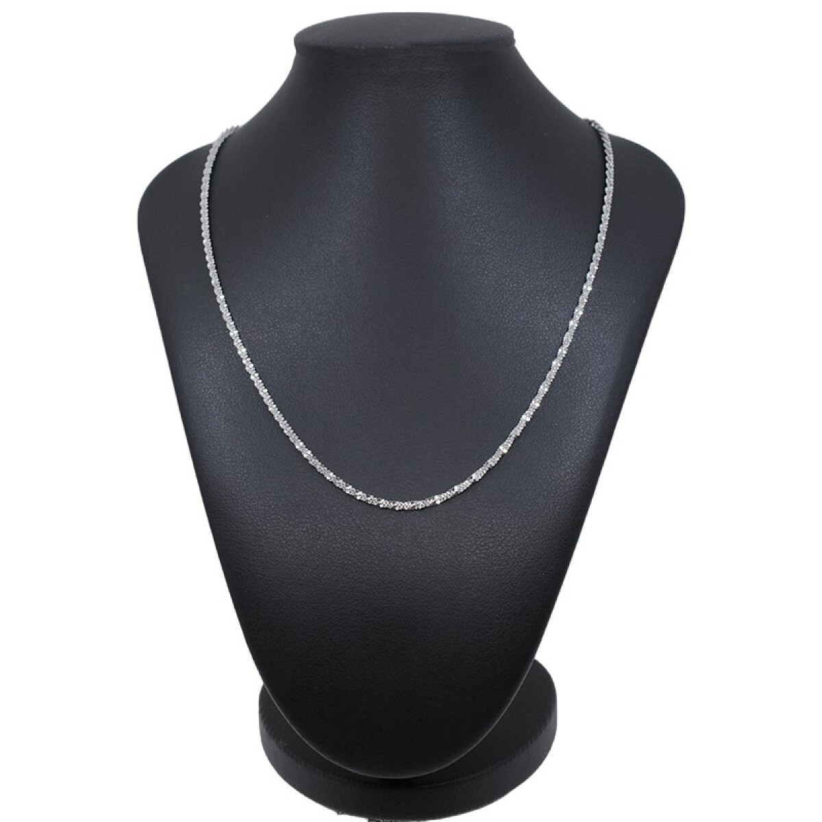 Cadena En Oro Blanco 18K Torneada, Largo 42 Cm 