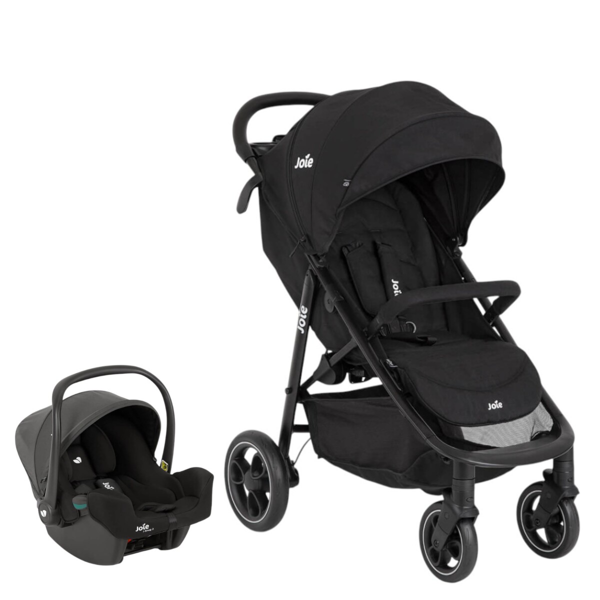 Travel System Joie Litetrax + Silla de Auto i-Snug2 + Protector de Lluvia 