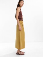 Falda Midi Con Cruce 100% Lyocell mostaza