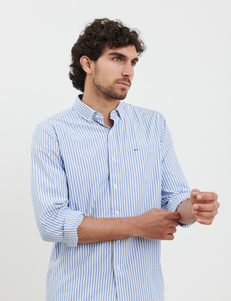 012549 CAMISA HARRINGTON LABEL Blanco/azul