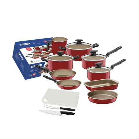 BATERIA DE COCINA 12Pz. TURQUIA ROJO - TRAMONTINA Bateria De Cocina 12pz. Turquia Rojo - Tramontina