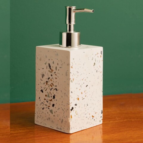 Dispensador Para Jabón Liquido De Cerámica 12x7 Cm Terrazo
