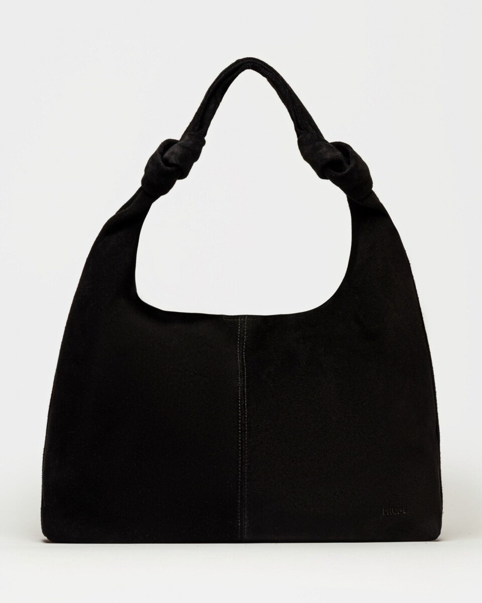 Cartera al hombro Juana en Cuero Gamuza - Negro 
