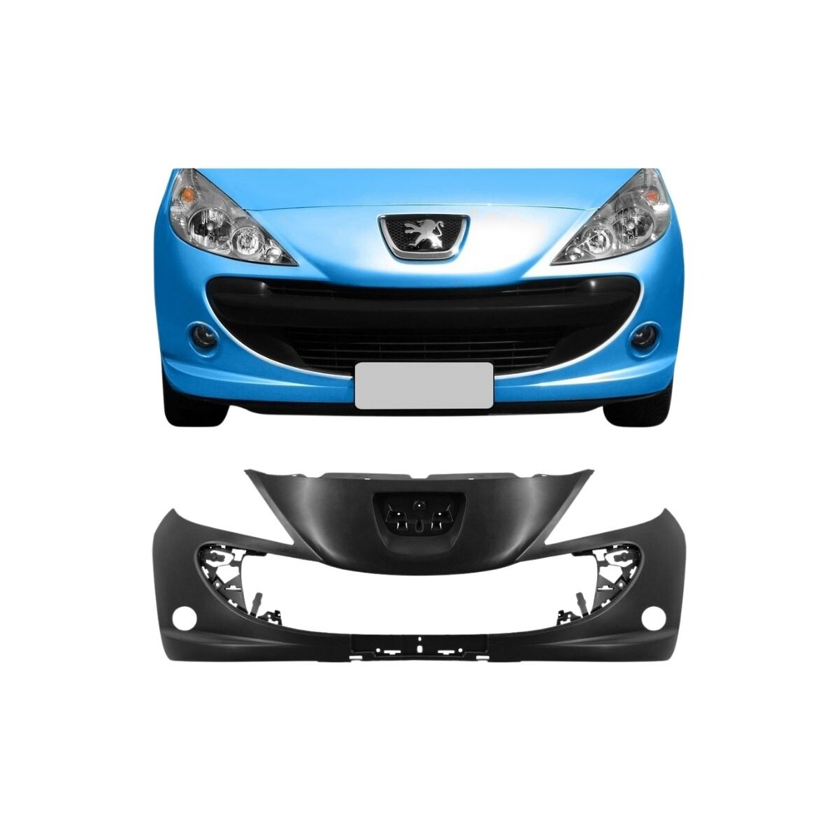 PARAGOLPE DELANTERO NEGRO LISO CON AGUJERO CAMINERO 