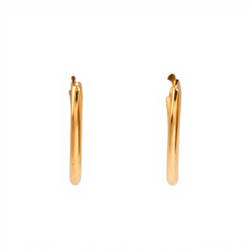 Caravanas aros facetados de oro finos- Oro bajo - Sin piedra- CA8251 sinpiedra