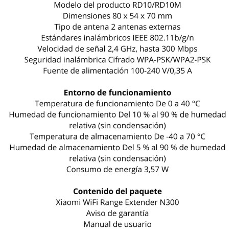 Extensor de Wifi Xiaomi N300 V01