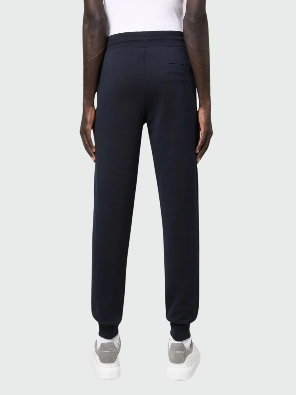 Moncler -Pantalón deportivo de algodón con bolsillos Azul Marino