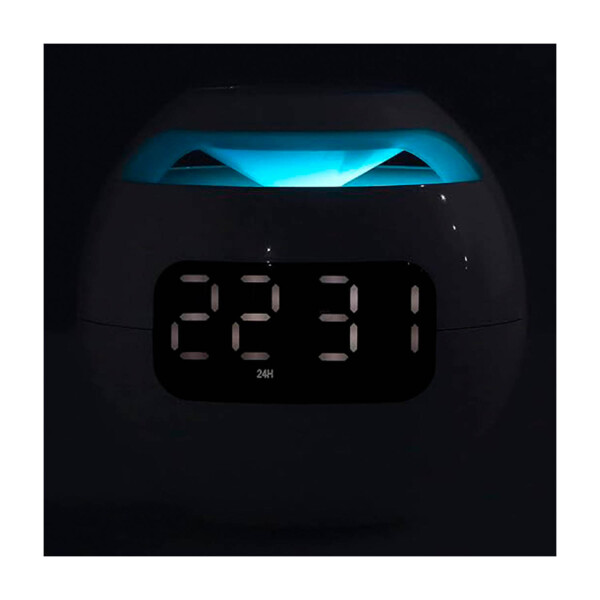 Reloj Despertador Parlante Kimiso Bluetooth USB Luminoso Led Variante Color Blanco